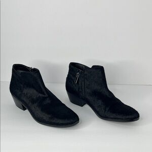 SAM EDELMAN Black Calf Hair Ankle Boots Sz 8